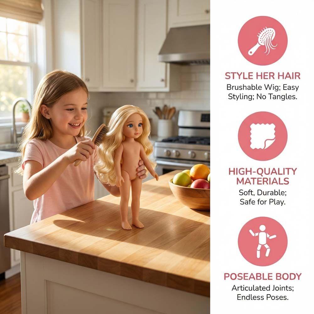 Blonde Hair Nude Reborn Doll Toy 30cm Height Humanoid Doll 1/6 Reborn Doll BJD Girl Doll DIY Toys