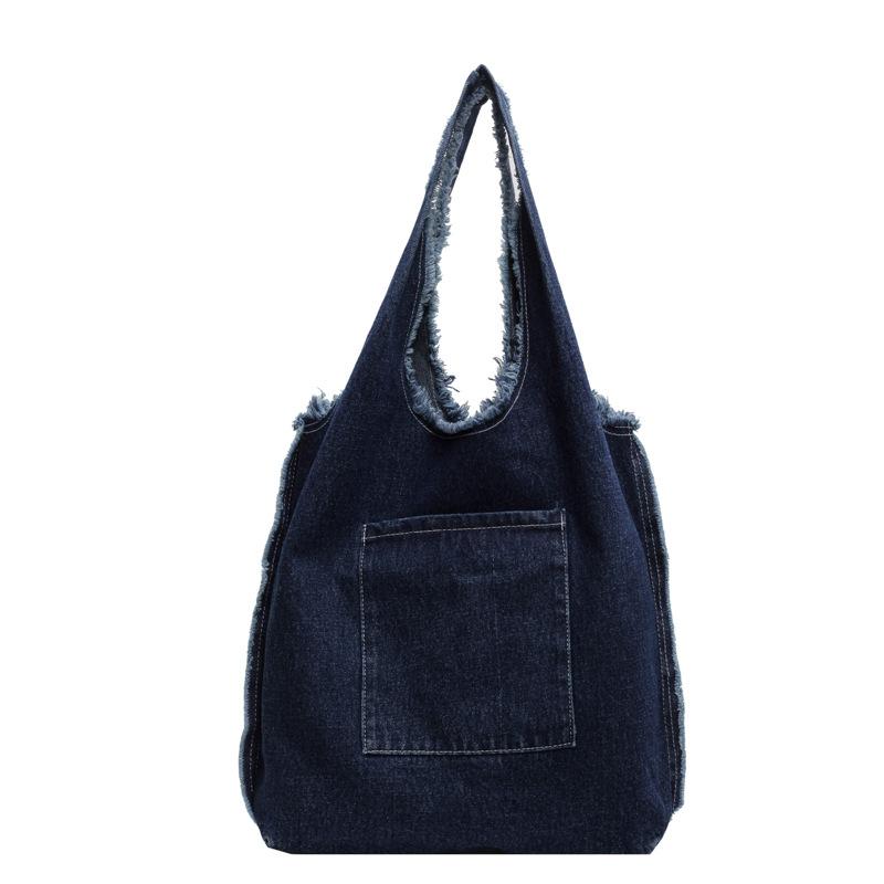 Сумка через плечо из денима, женская, повседневная, студенческая, рюкзак для поездок на работу, большая вместимость, ленивая женская сумка