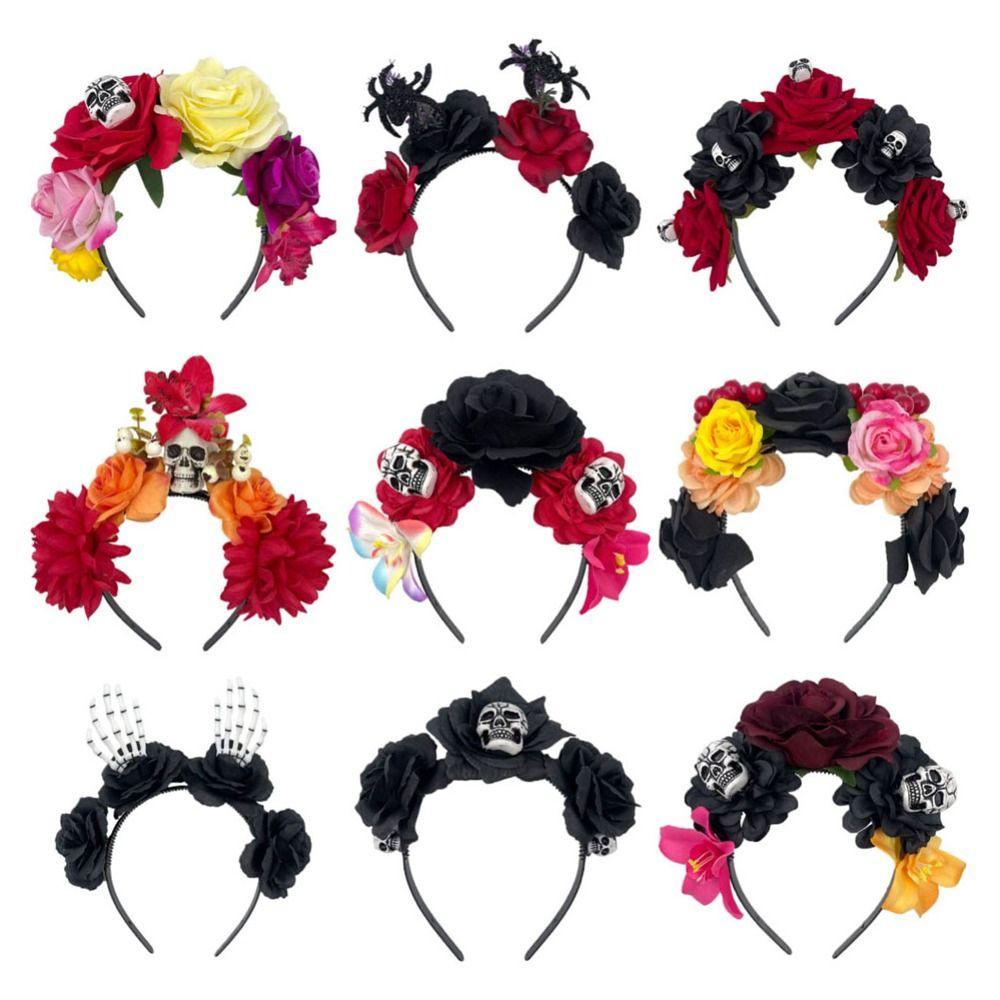 Костюм для вечеринки Хэллоуин Головной убор Фотореквизит День мертвых Головной убор для женщин