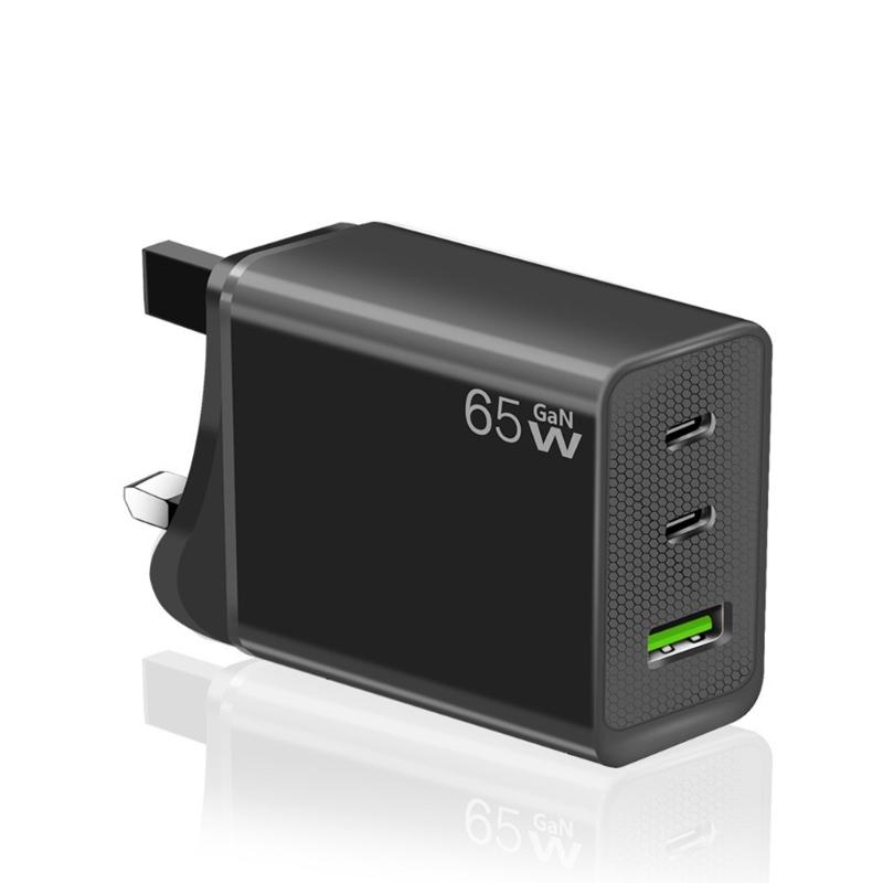 65-ваттный USB Type-C адаптер питания, 3-портовый адаптер быстрой зарядки, настенный адаптер, совместимый с серией телефонов 15