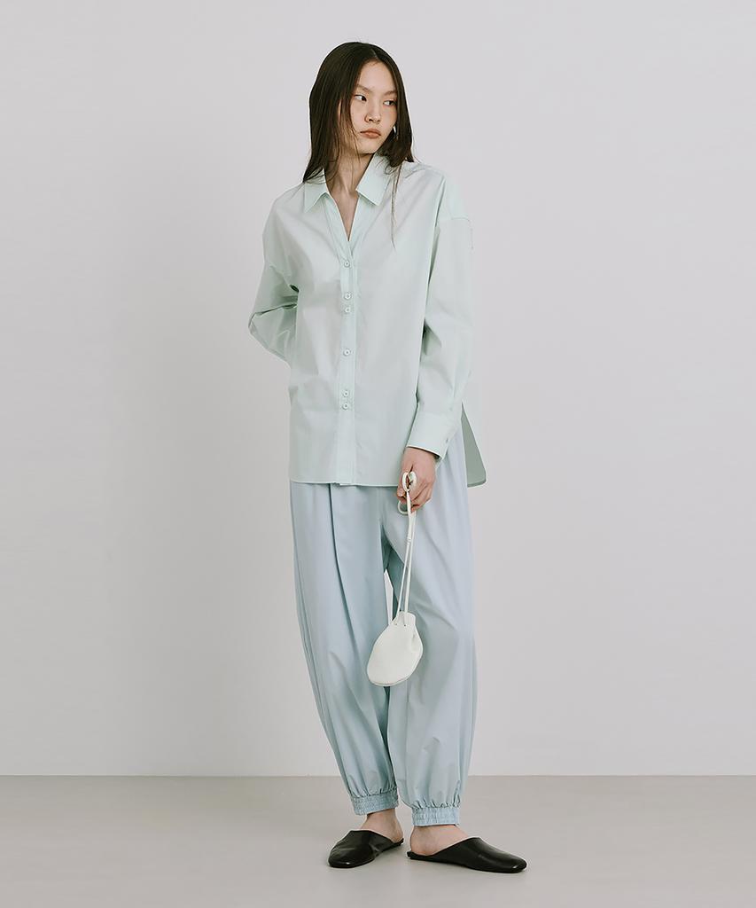 WNDERKAMMER Shirred Moon Jar Pants_Light Blue