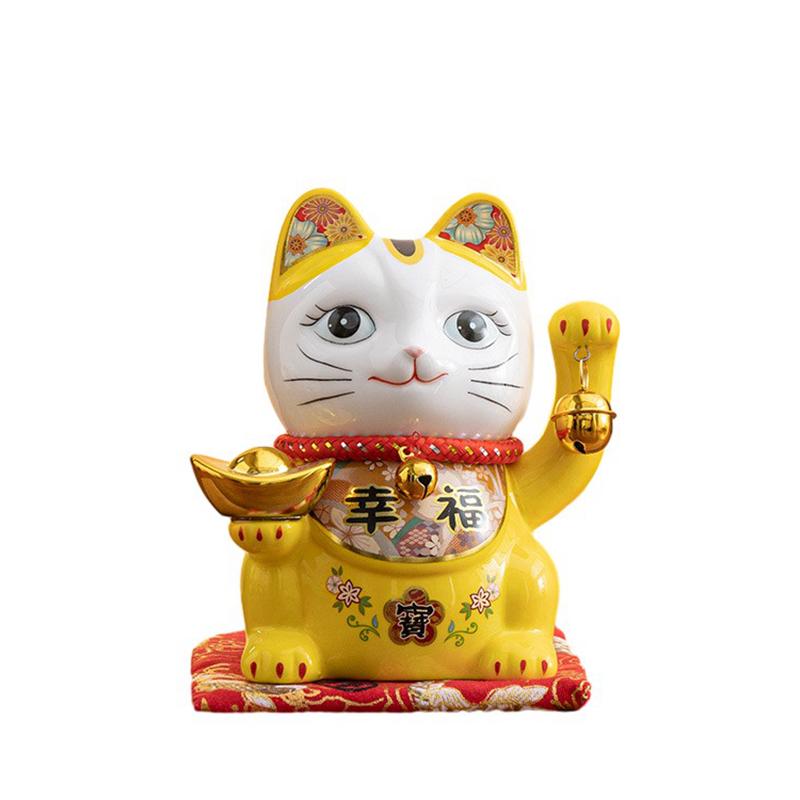 5-дюймовая керамическая монета Maneki Neko Lucky Cat Копилка Фортуна Цветная кошачья копилка Украшение для дома Подарочная фигурка фэн-шуй