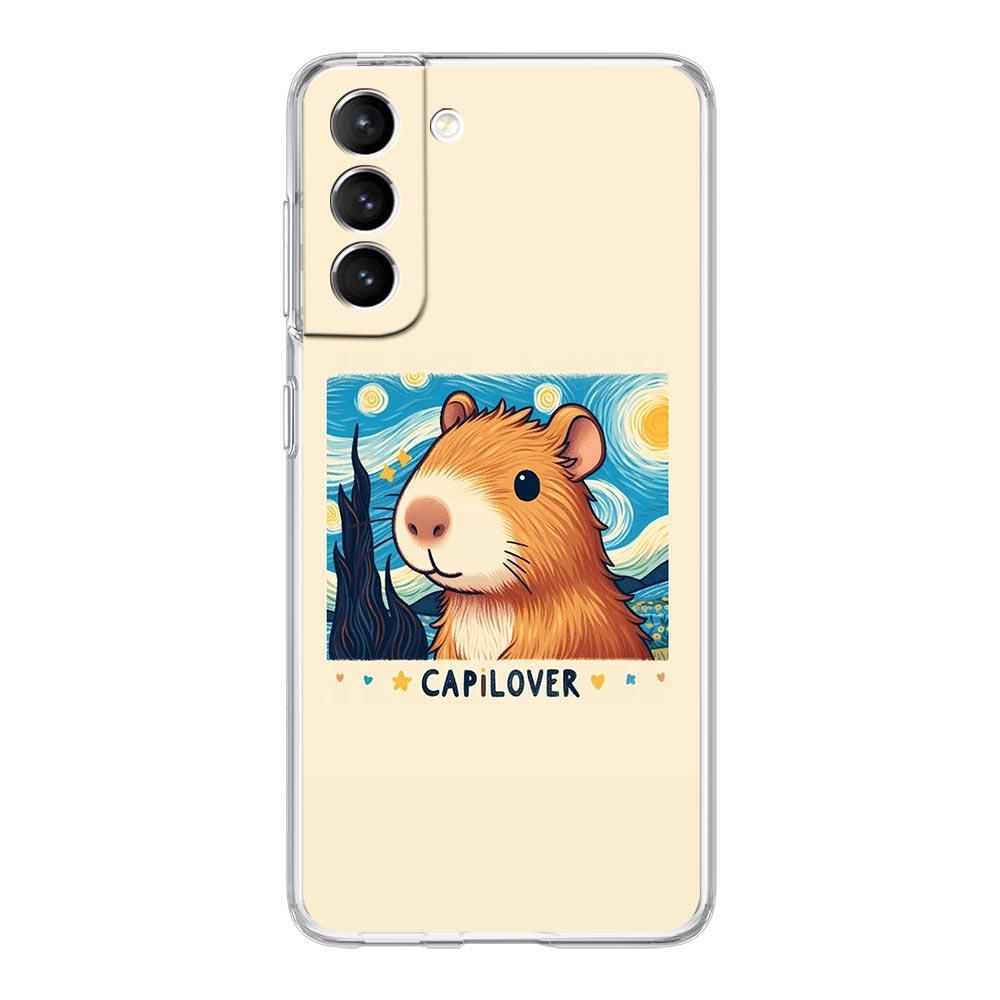 Чехол для телефона Samsung Galaxy S25 S24 S23 FE S22 Ultra S20 S21 5G S10 Plus S10E Мягкий прозрачный чехол Аниме Капибара Дельфин
