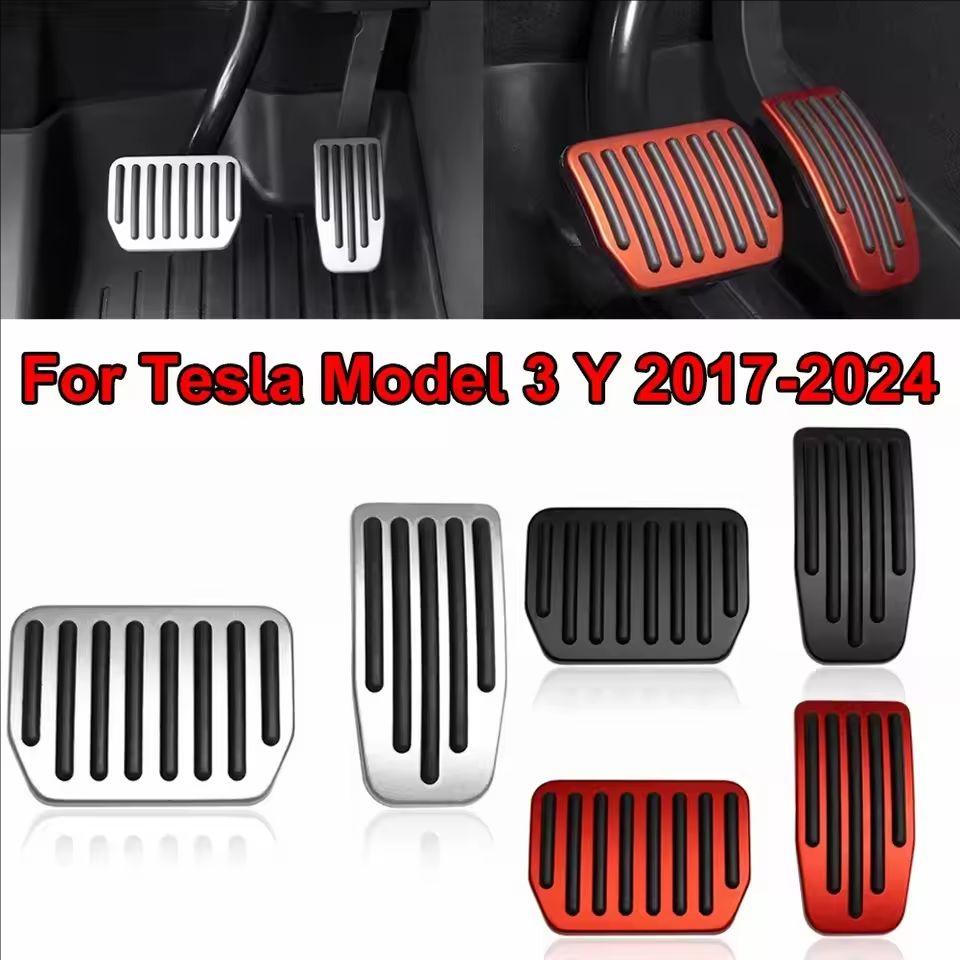 Алюминиевая накладка на педали тормоза и акселератора для Tesla Model 3 Highland/Model Y (2023-2025) Легкая установка Антискользящие накладки на ножки Премиум