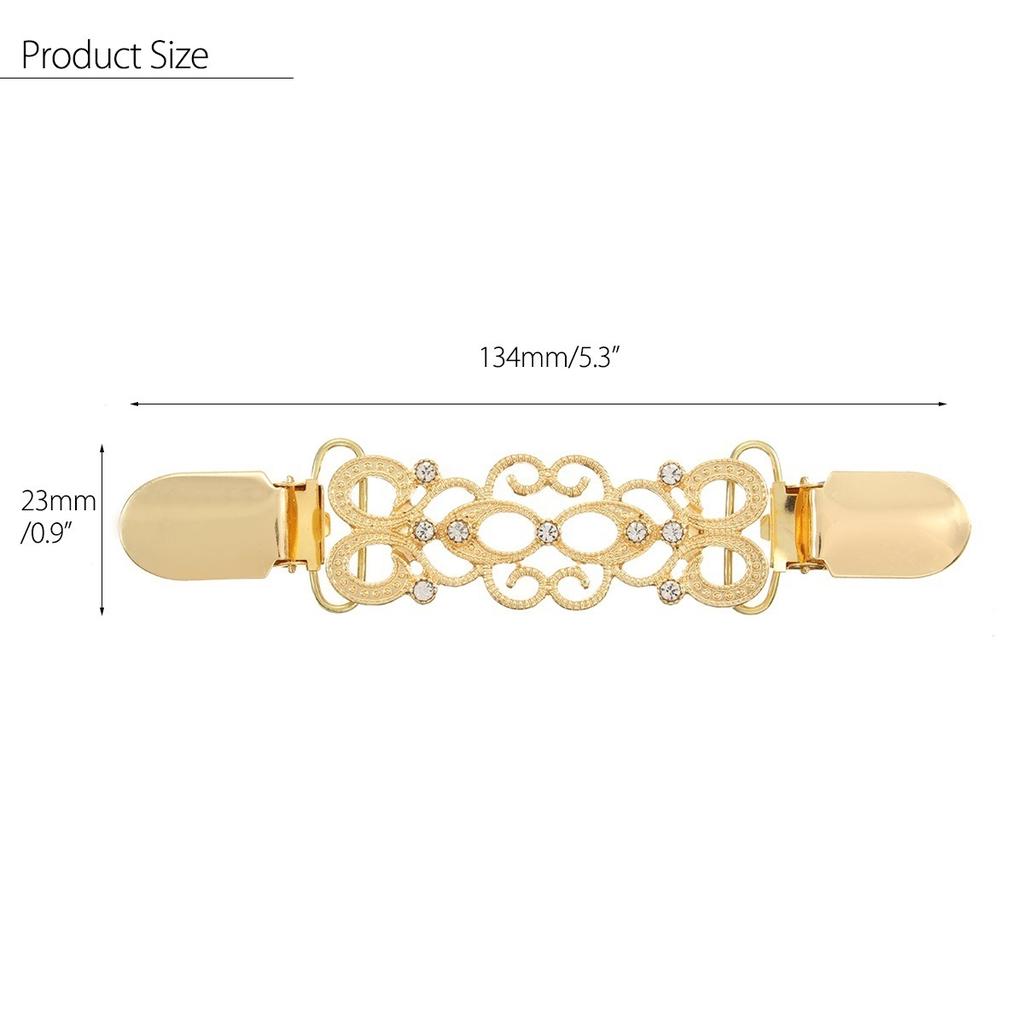 Women Fashion Simulated Gold Silver Alloy Duck Clips Shawl Blouse Shirt Sweater Cardigan Collar