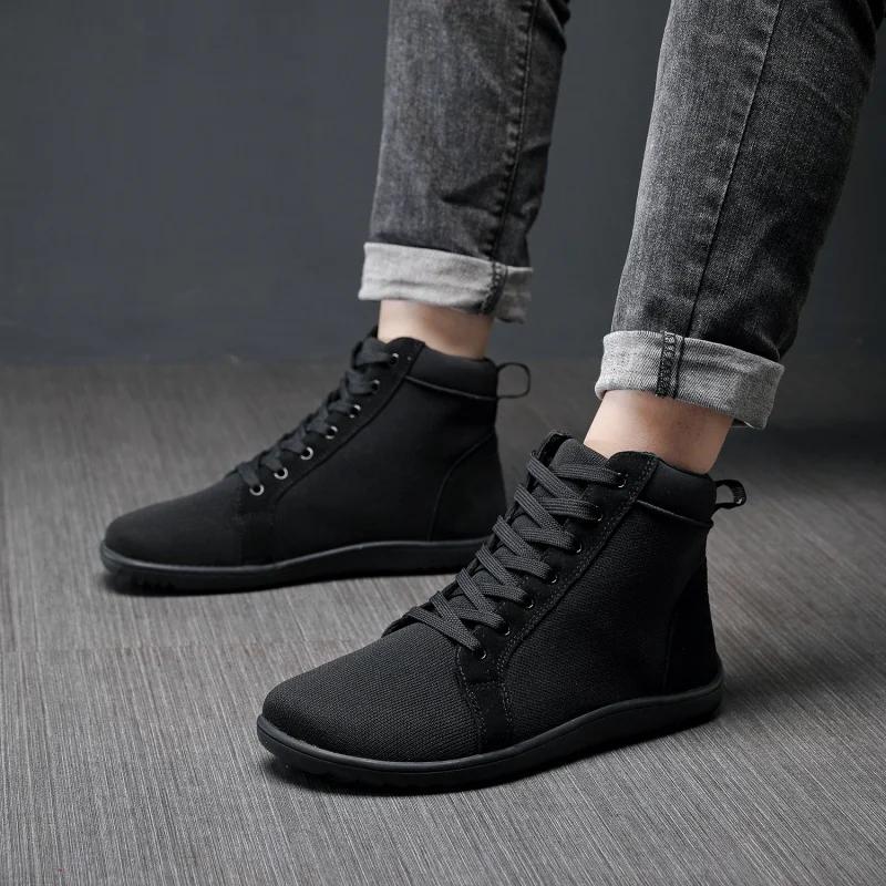 New Four Seasons Wear Resistant Fashion High Top Casual Sports Board Shoes Trendy and Versatile Men's One Step Lazy Shoes