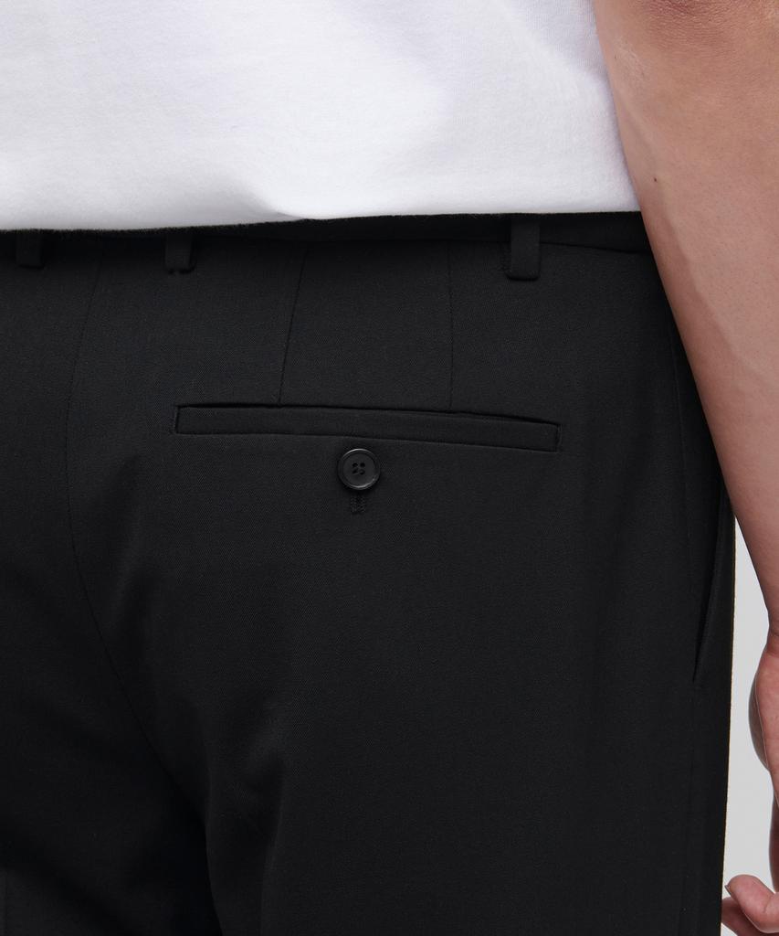 MUSINSA STANDARD Wide Hidden Banding Crop Slacks [Black]