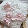 Sweet and Cute Briefs Front Cutout Careful Machine Ice Silk Underwear Lace Low-rise Women's Panties