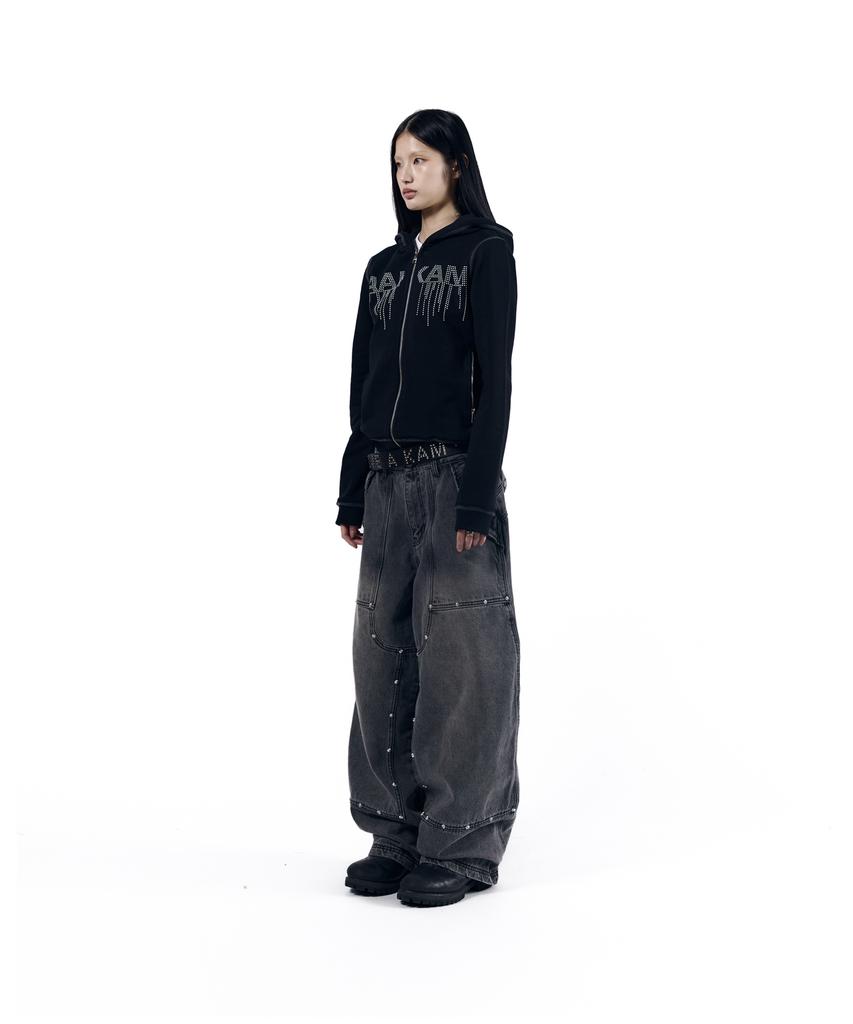 AAKAM Steve Double Knee Denim Pants (Gray)