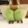 Cartoon Green Soybeans Pea Pod Plush Toy Kawaii Keychian Stuffed Doll Plant Pendant Hangings Bag Home Decor Kids Birthday Gift