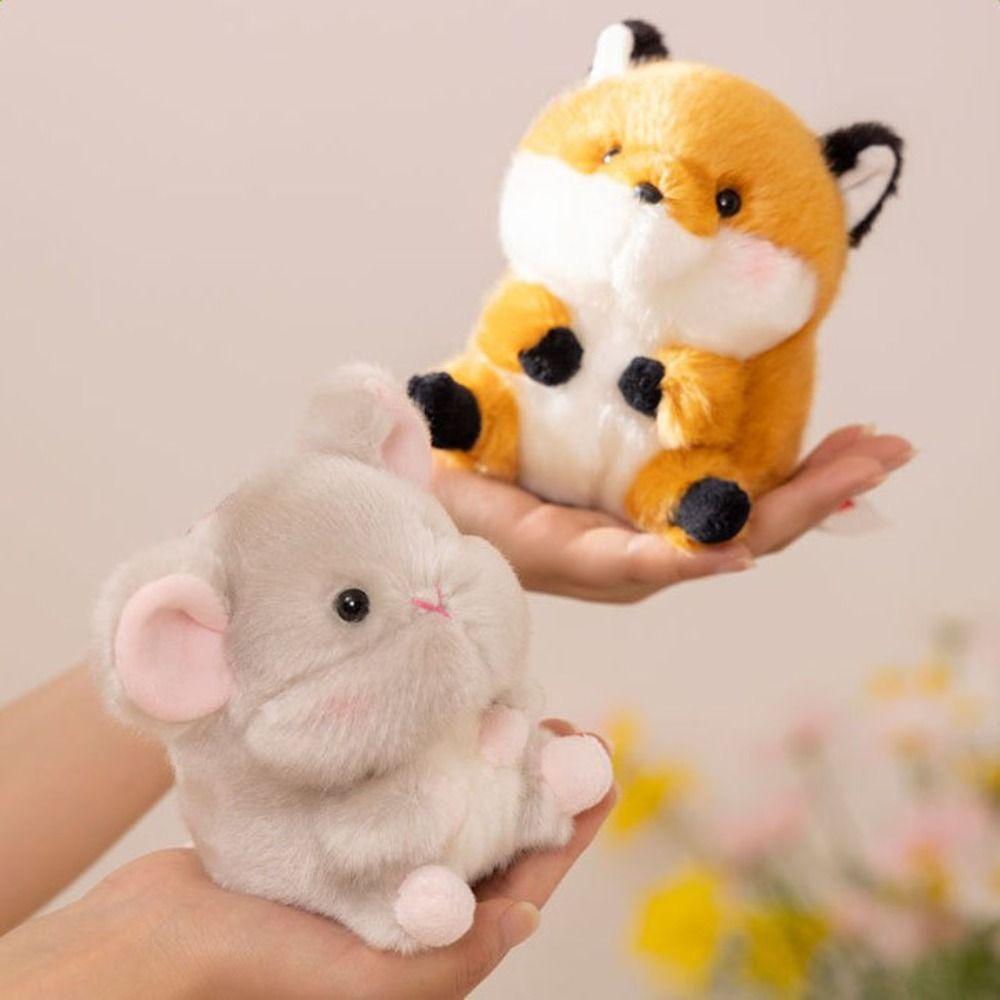 Hamster Pig Cow Plush Keychain Elephant Pig Rabbit Doll Plush Keyring Schoolbag Ornaments