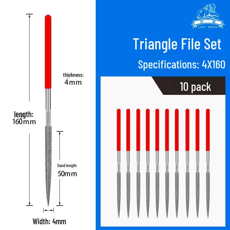 Titanium-Plated Fine Alloy Diamond File Set for Metal Grinding & Deburring