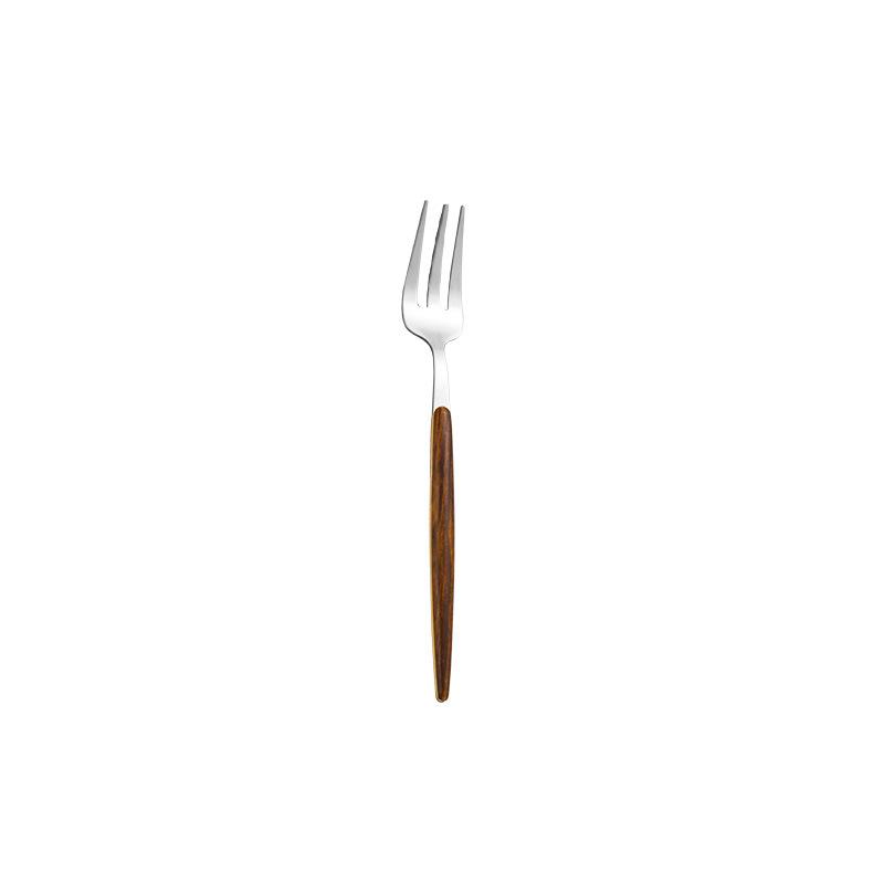 Ins Gold Tableware 430 Stainless Steel Knives, Forks and Spoons Set Imitation Wood Western Food Steak Knives and Forks