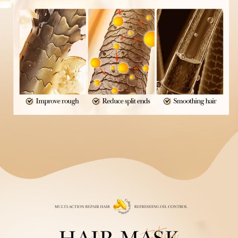 Маска для разглаживания волос Collagen Smooth Hair Mask 500 мл SADOER Питательный пушистый кондиционер