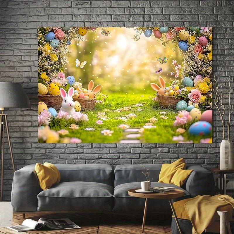 [Hang a banner] 1 pack. Spring forest path Easter background decoration background for photography props