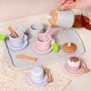 Wooden And Dessert Tea Play Set With Tray For Childrens Imaginative Fun Kitchen