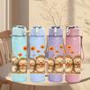 1PC Four Fluffy Hamster Figures 750ml Color Plastic Sports Water Bottle Leakproof Flip Straw Lid For Sports Office Home Use