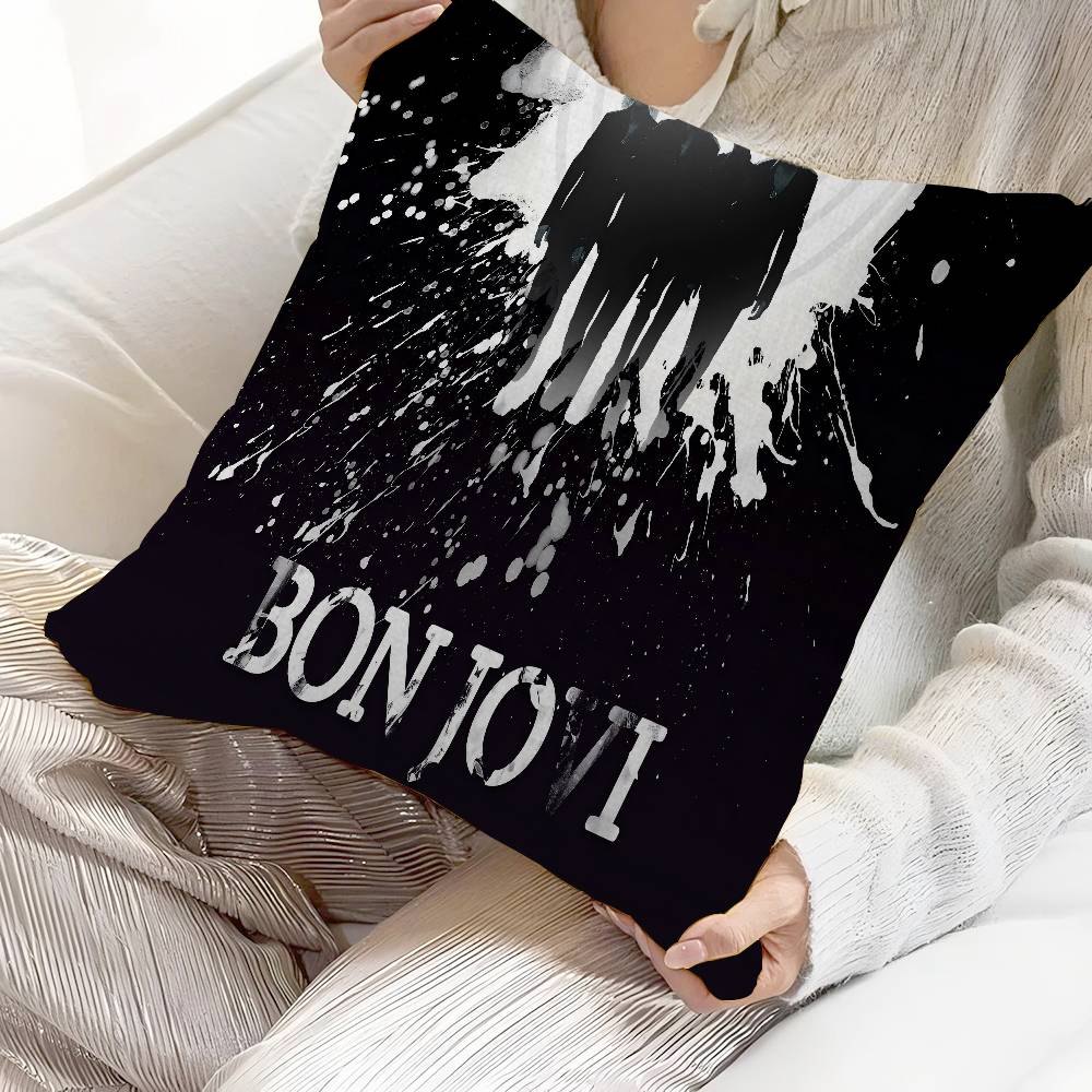 B-Bons J-Jovi Cushion Cover Pillow Cover Decor Pillowcase Printed Cushion Case For Couch