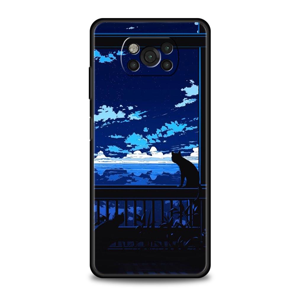Черный кот Мультяшный Милый Чехол для Телефона Для Xiaomi Poco X5 Pro X4 X3 NFC F5 Pro F4 F3 GT M5 M4 Pro 5G M3 C51 C50 C55 Мягкий Чехол