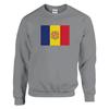 Sweat-shirt - PIXELFORMA - Drapeau d'Andorre - Gris - Manches longues - Col arrondi