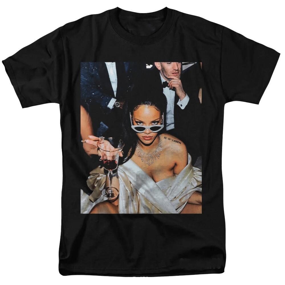 NEW RARE Rihanna Black Cotton All size S-345XL T-Shirt Gift Friends