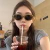TR New polarized white cat-eye sunglasses for women, oval shape, UV protection, trendy glasses that make the face look smaller