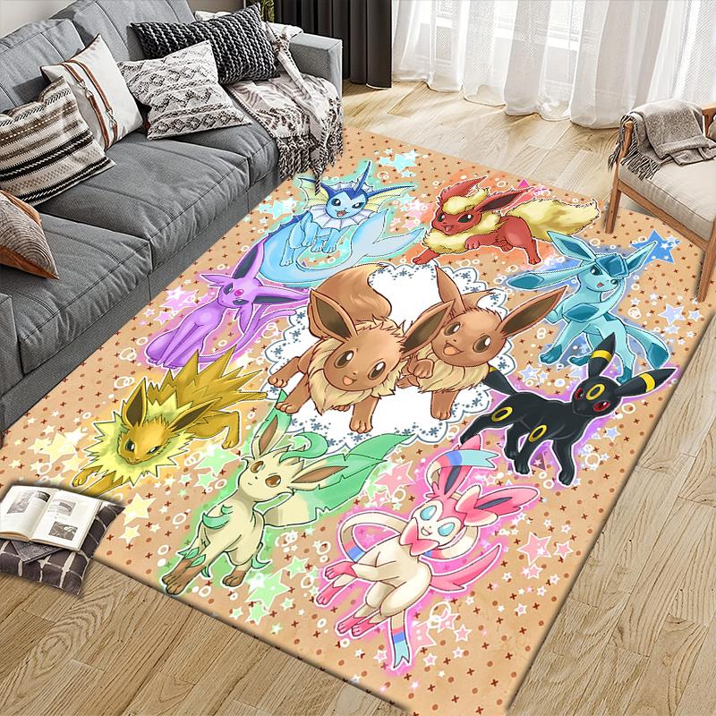 Eevee Square Area Rug, Non-Slip Floor Mat for Bedroom, Perfect Gift for Eevee Fans.chl