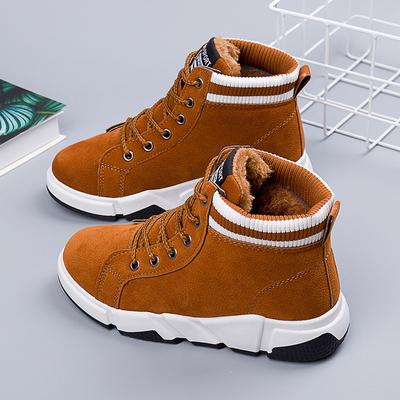 Модные женские зимние сапоги из бархата и толстого зимнего материала 2024 года, хлопковые туфли на платформе, женские кроссовки на плоской подошве, высокие повседневные короткие ботильоны