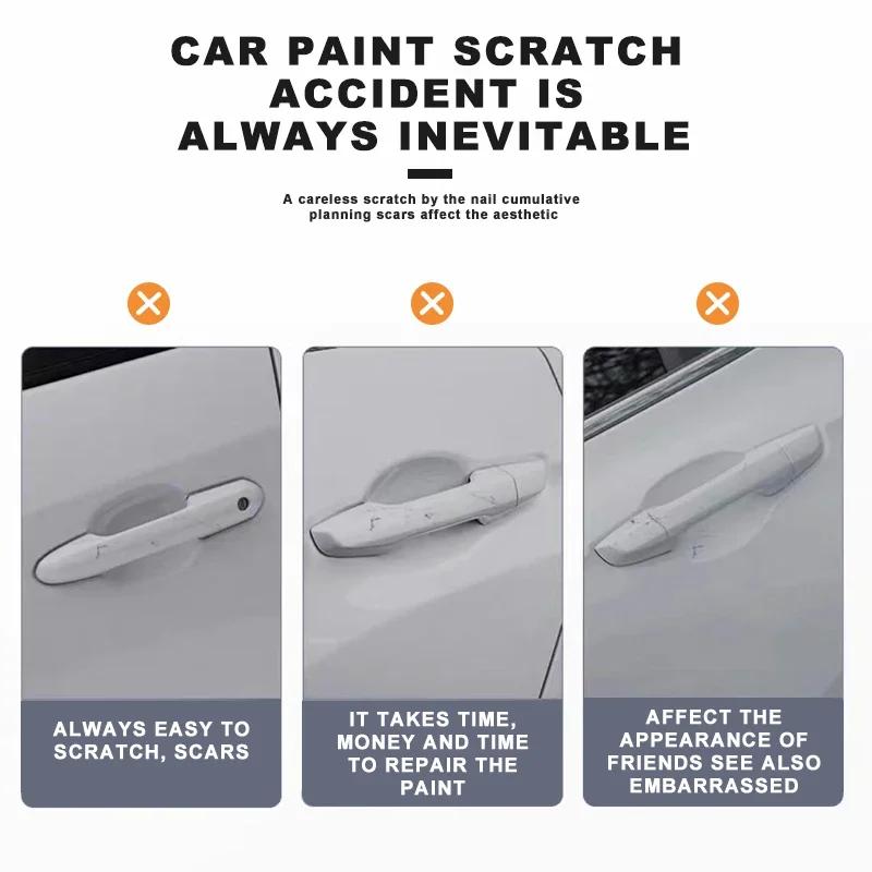 Auto Door Handle Bowl Anti-Scratch Sticker Protection Strip Car Accessories For Renault Clio Laguna 2 Megane 3 Duster Logan S999