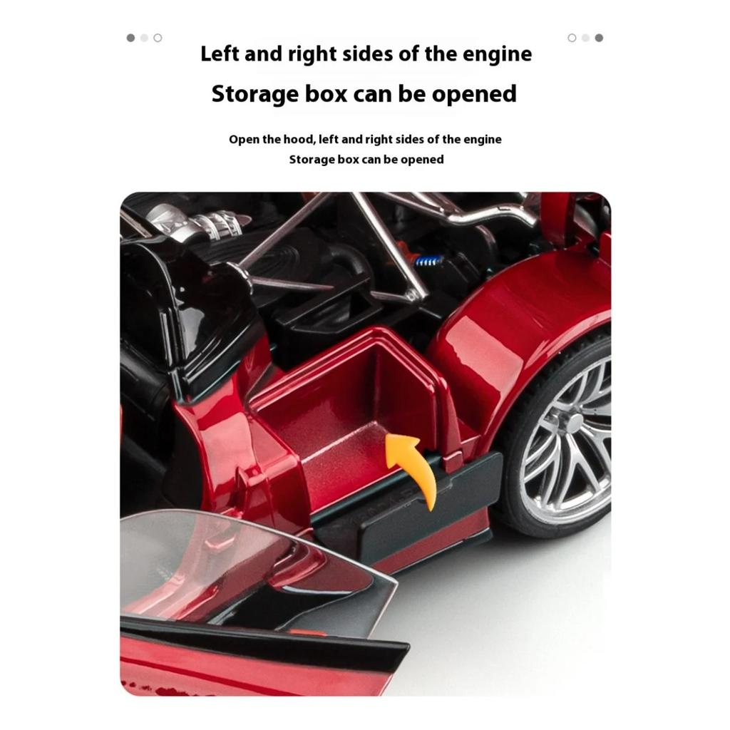 1/18 Модель спортивного автомобиля Pagani Huayra Cool из сплава, Имитация деталей интерьера, Крутое освещение и звуковые эффекты, Изысканные настольные украшения