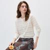 Женский полосатый вязаный кардиган из смесовой шелковой пряжи Mulberry