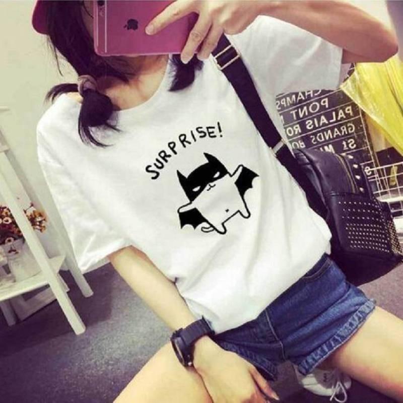 Trendy Summer Korean Style Women Short Sleeve T-shirt In Fashionable Loose Fit With Beautiful Print Designs Available In Multiple Sizes