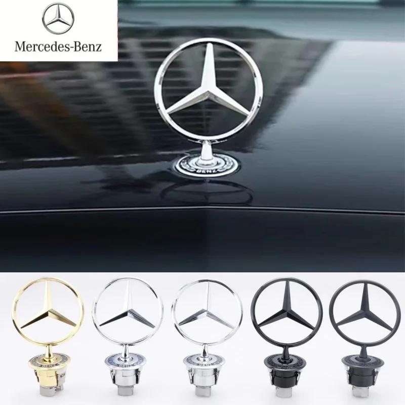 UCPFD1 2026 Hot Zinc Alloy Car Front Hood Emblem Bonnet Label Badge Decal Sticker For Mercedes Benz W204 W210 W220 W212 C180 C200 C E S