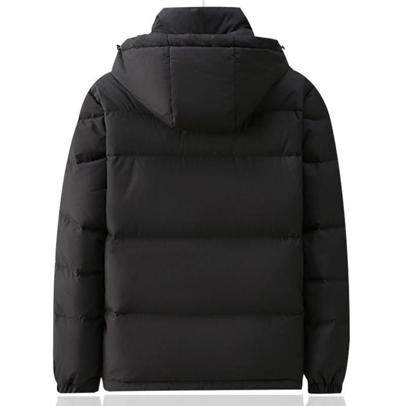 Mens Womens Short Down Jacket Winter Warm Thick Casual Hooded Parka Youth - White Black