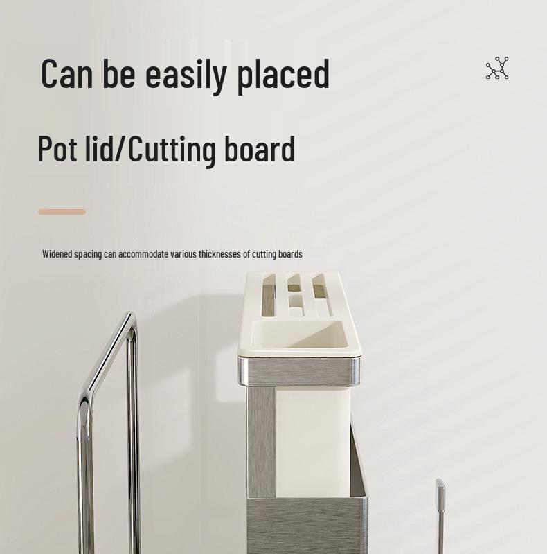 Многофункциональная подставка для хранения кухонных ножей и разделочных досок из нержавеющей стали