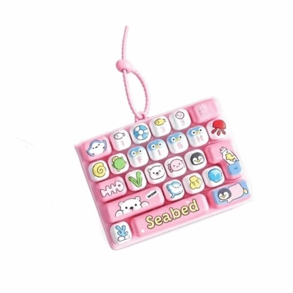 Cute Design Decompression Button Toy Creative Style Keyboard Keychain Popular Pendant