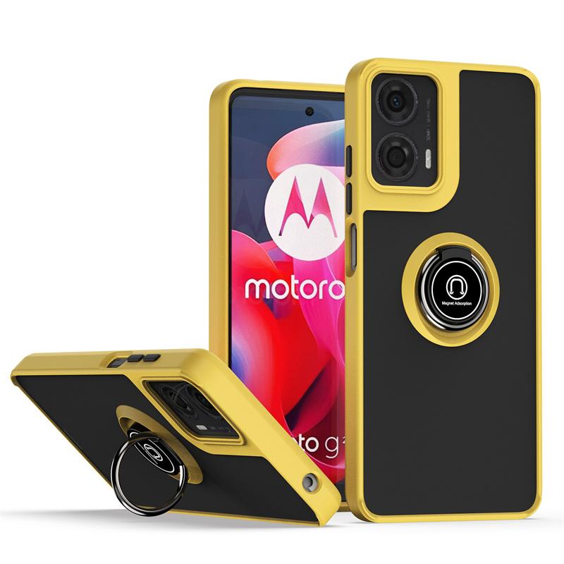 Матовый бронированный чехол для Motorola Moto G35 G55 G85 5G G04 G04S G24 G34 G54 G84 Edge 50 Pro E14 Чехол с кольцом-подставкой Coque Fundas