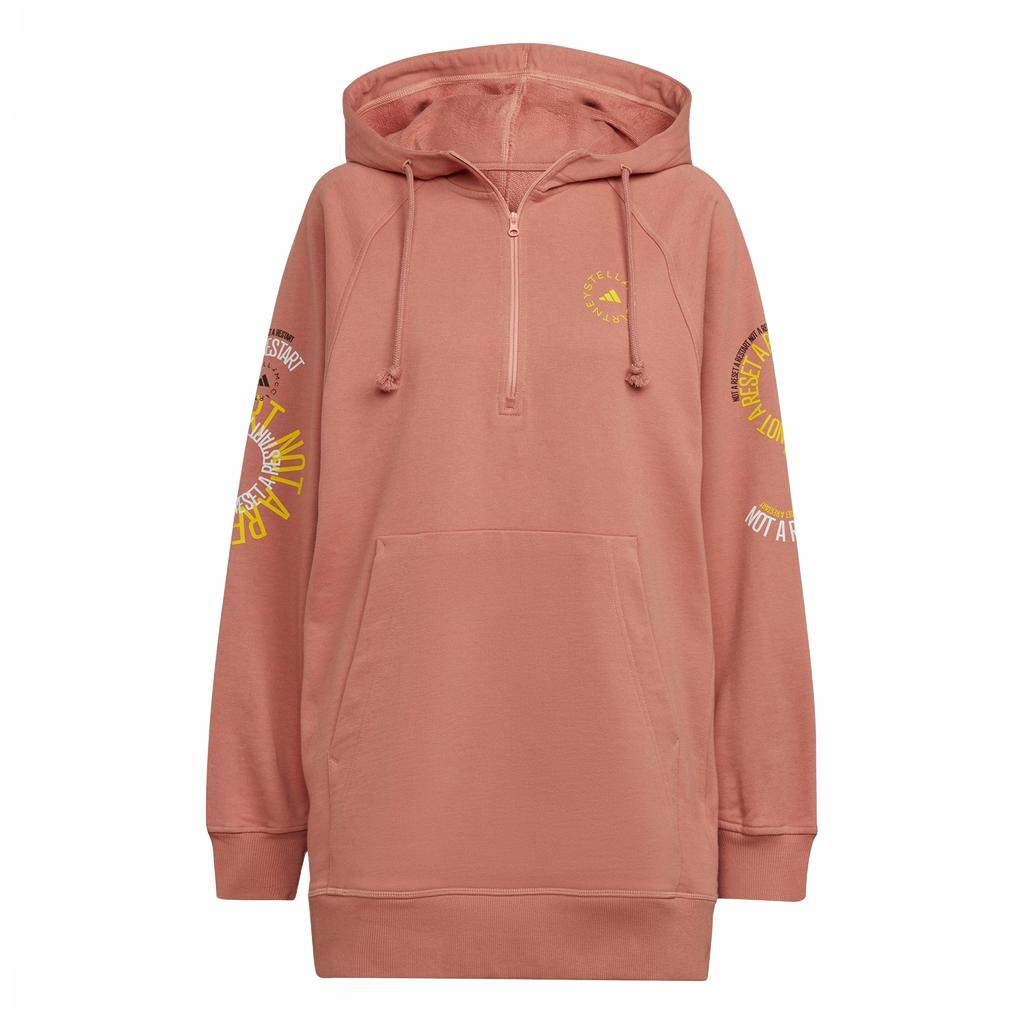 adidas Stella McCartney свободный крой длинный рукав с капюшоном толстовка унисекс толстовка красный розовый IB5899