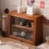 S/L 1 шт. Двухуровневый деревянный настольный шкаф для хранения вещей с прозрачной откидной крышкой, многоцелевая стойка для хранения разных вещей, игрушек и приправ.