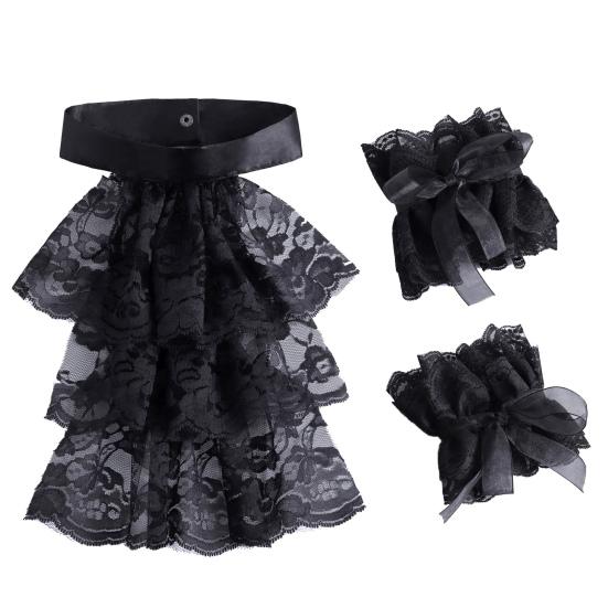 Шейный платок с кружевной вышивкой в стиле ретро, многослойный дизайн, дворцовый воротник