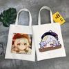 Kawaii Anime Bags Genshin Impact Game Print Canvas Shopper Bag Shopping Bags Handbags Shoulder Bag Handbag High Capacity Eco Bag