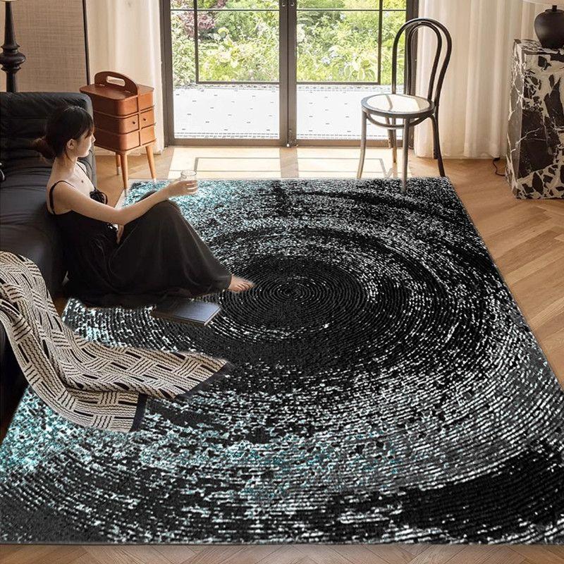 Black and White Carpet Living Room Carpet Light Luxury Style Dark Color Bedroom Abstract Sofa Comfortable and Dirt Resistant