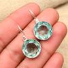 Dazzling Aqua Apatite Gemstone Handmade 925 Solid Sterling Silver Jewelry Earrings For Wedding Gift