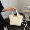 Summer New Niche Silver High-end Vegetable Basket Handbag Lychee Pattern Texture Shoulder Messenger Bag Women