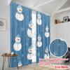 2pcs,2D plane printing Popular Curtain Panels Christmas snowman Versatile 100% Polyester (without rod) Decorations For Home Use