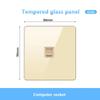 Gold UK 13A Tempered Glass USB Socket Plug,18W Type-C Fast Charging Universal 3pin Dual Power Outlet,Wall LED 2way Light Switch