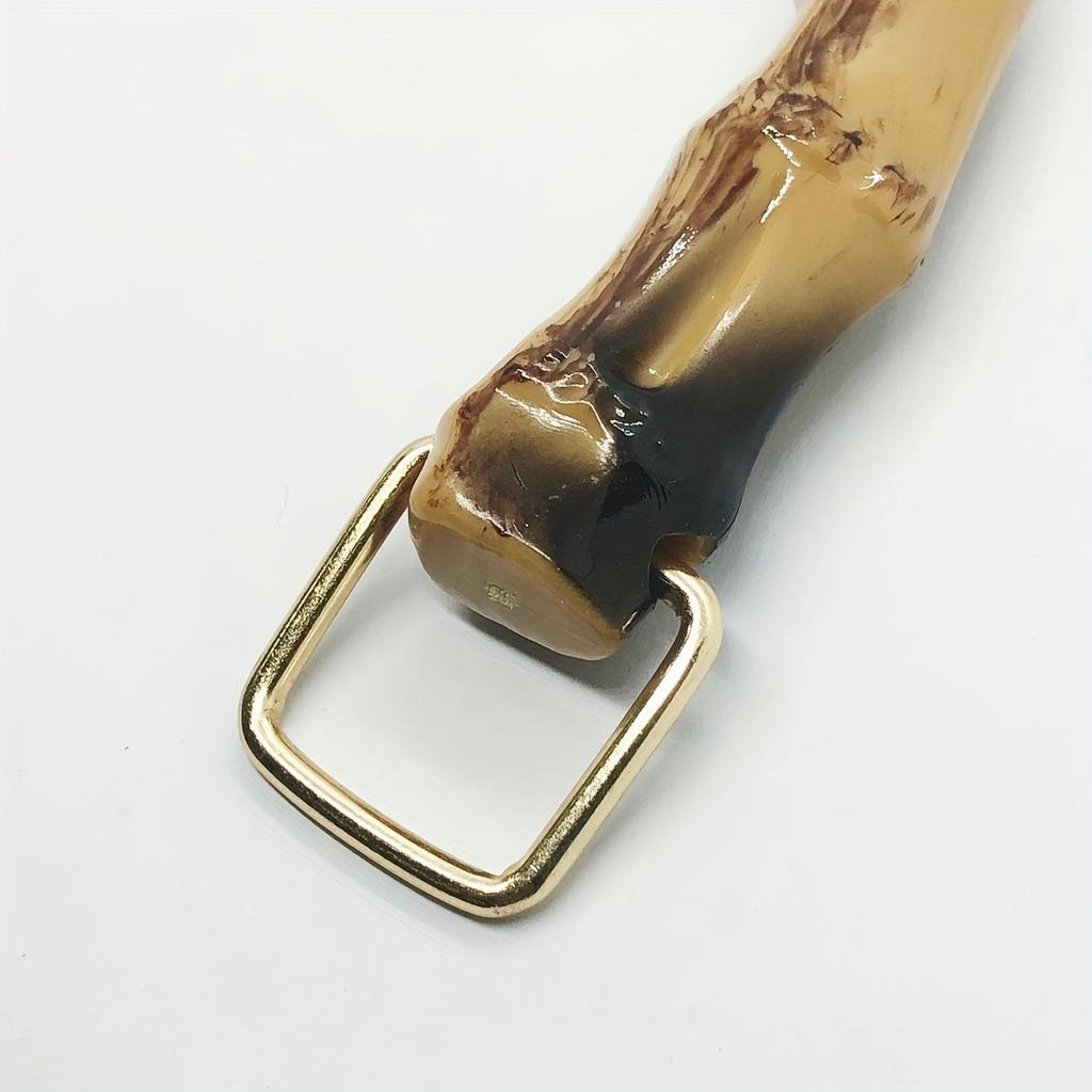 1pcs Chic Handmade Woven Bag Accessories, Resin Bamboo Style Handles, DIY Crafting Replacement Carry Loops for Handbags