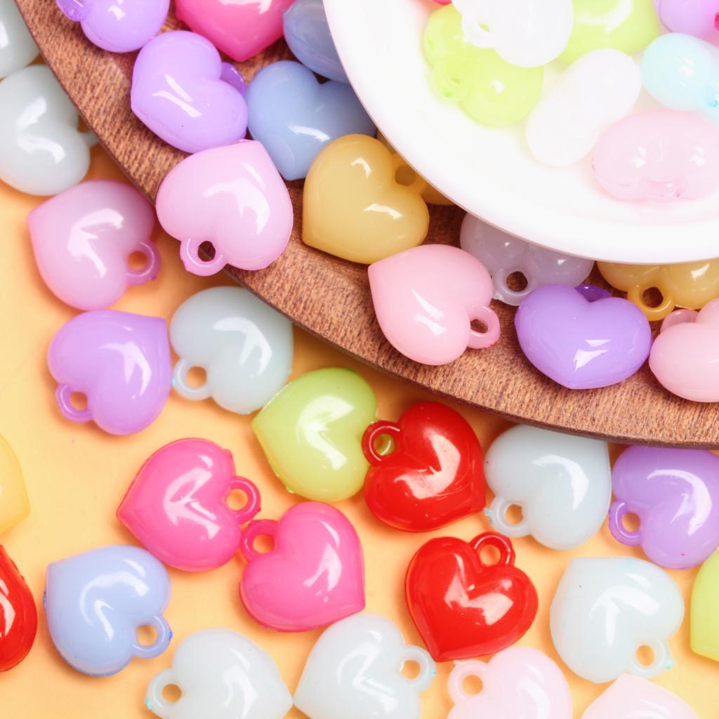 500 г/упак., 16 мм, свободные бусы, ожерелье, кулон в виде сердца, изготовление ювелирных изделий из акрила, аксессуары для самостоятельного изготовления, однотонные браслеты, серьги, изготовление ожерелья с подвеской