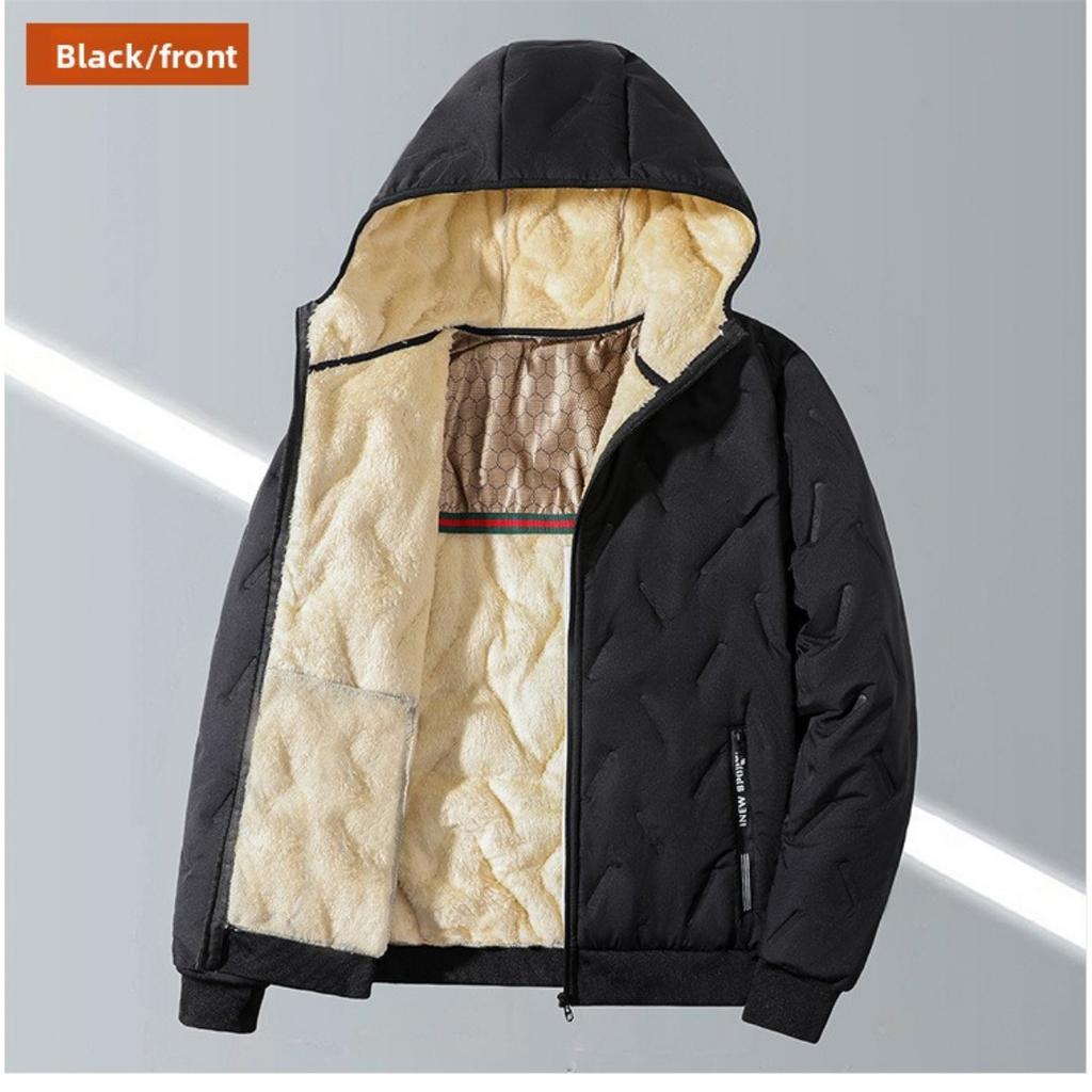 Мужская хлопковая куртка с капюшоном, плюшевая хлопковая куртка для зимы, теплая хлопковая куртка с графеном, ультразвуковая хлопковая куртка для мужчин
