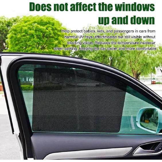 4PCS Car Side Window Sunshade, Static Cling Auto Shade Sticker To Block Sun Glare Heat UV Rays, Reuseable Washable Sun Shade Films, Universal Car